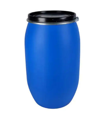 60 리터 HDPE 오픈 탑 푸른 플라스틱 드럼 철 등자 배럴