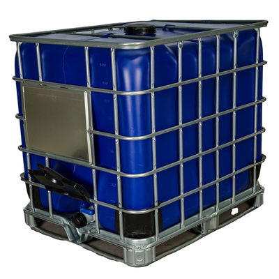 중형 액체 용량 용기 1000 L IBC 화학물질 저장 탱크 파란색 플라스틱 물 저장 탱크